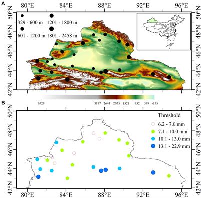 Changes in Slight and Extreme Precipitation Events From 1963 to 2017 Over Northern Xinjiang, China